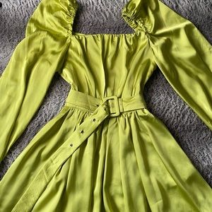 New! Nasty Gal Green Belted Dress Size US 0.